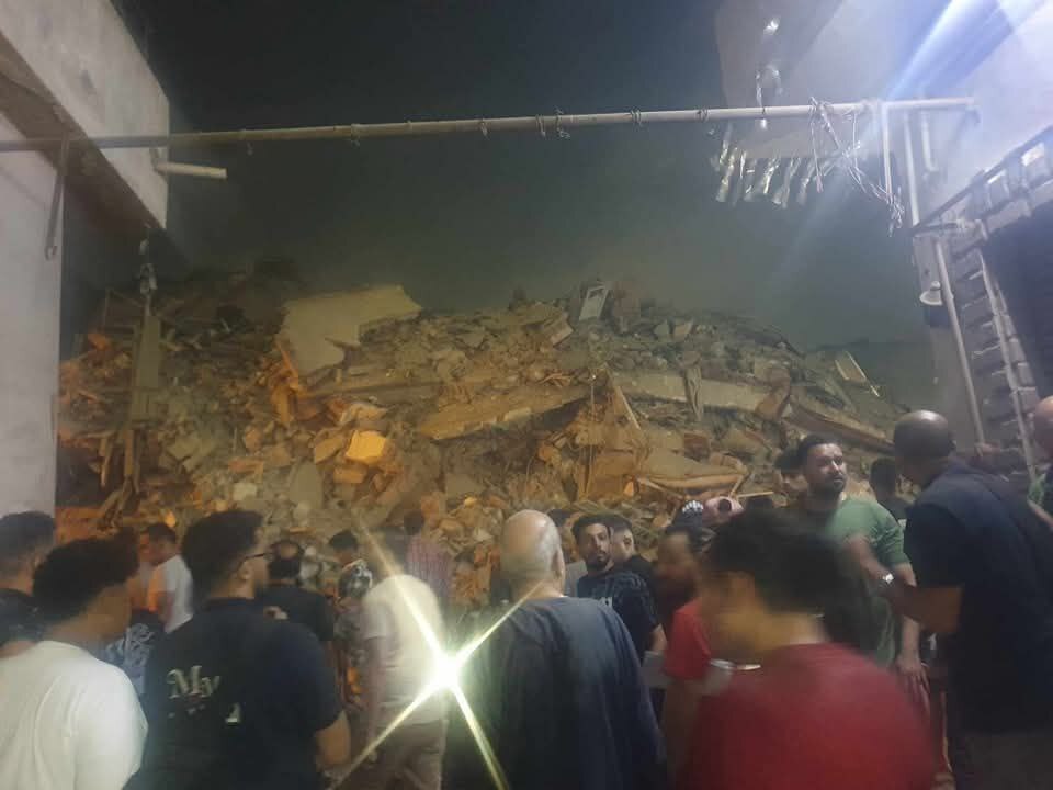 انهيار منزل الفنان نور الشريف في السيدة زينب