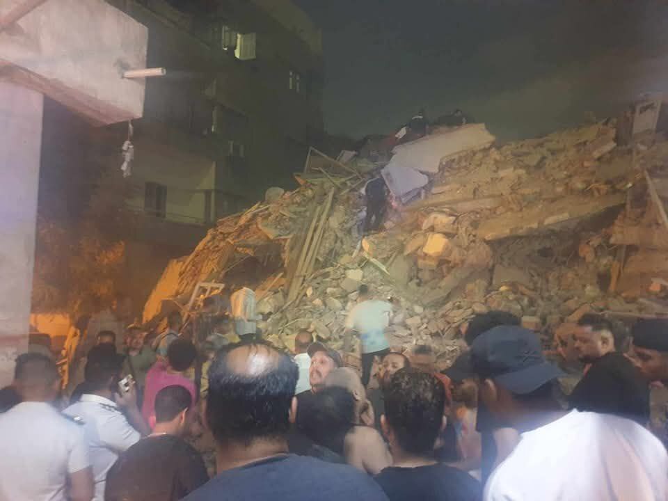 انهيار منزل الفنان نور الشريف في السيدة زينب